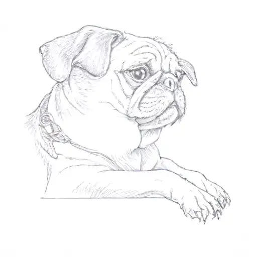 a pug dog tattoo design idea