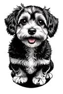 cockapoo frisbee tattoo design idea