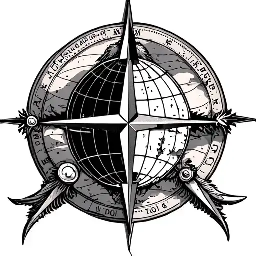 Globe Compass tattoo design idea