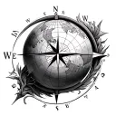 Globe Compass tattoo design idea