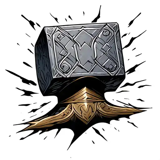 storm breaker, Thor hammer tattoo design idea
