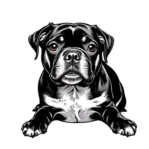 Down syndrome dog tattoo design idea