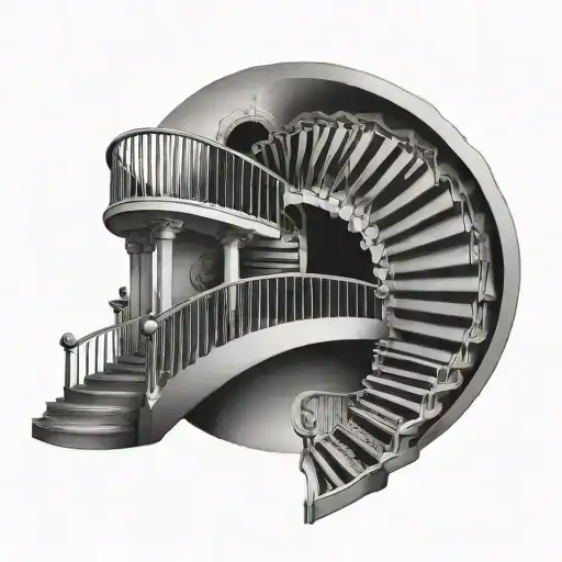 piano keys as a spiral stair way to heaven tattoo design idea