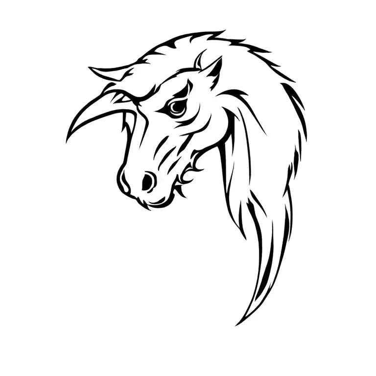 Ravens and horse tattoo design idea