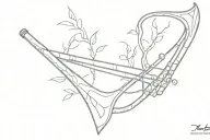 trombone made out of tree tattoo design idea