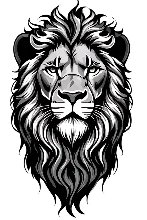 lion head tattoo design idea