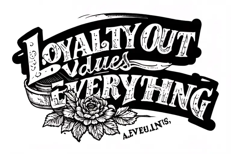 Loyalty Out Values Everything tattoo design idea