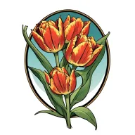 3 tattered tulips tattoo design idea
