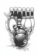 bowling ball and pins tattoo design idea