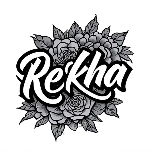 "Rekha" text tattoo tattoo design idea