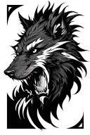 FENRIR head side view angry tattoo design idea