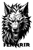 FENRIR head side view angry tattoo design idea