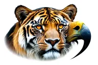 Any animal other than a lion, tiger or eagle , with colours on the eyes tattoo design idea