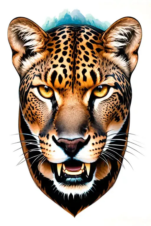 cougar tattoo design idea
