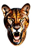 cougar tattoo design idea