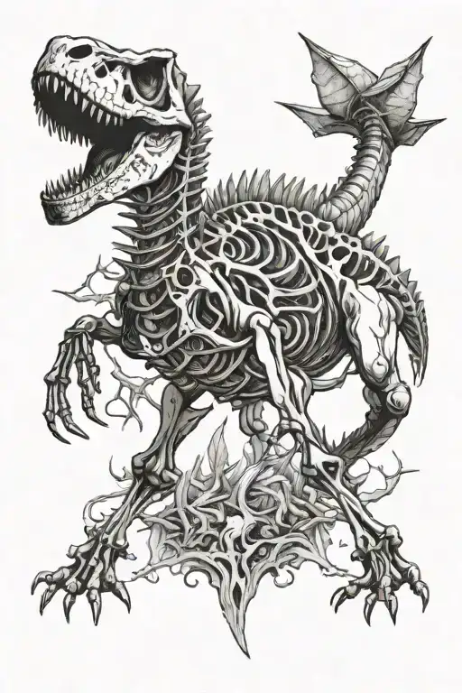 DINOSAUR SKELETON tattoo design idea