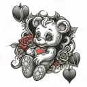 carebear, gothic, bleeding heart   tattoo design idea