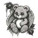 carebear, gothic, bleeding heart   tattoo design idea