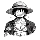 One piece anime luffy classic tattoo design idea