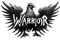"Warrior " "Warrior " phoenix with open wings tattoo design idea