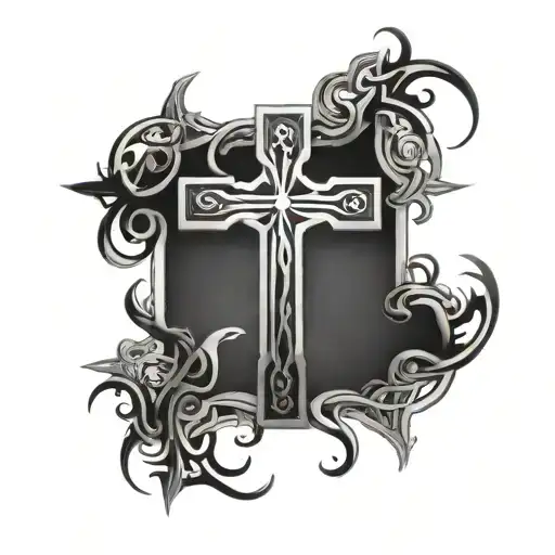 roman numerals around celtic cross tattoo design idea