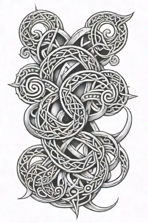 Nordic, celtic, runes knotwork, tribals such tattoo design idea