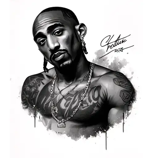2pac tattoo design idea