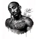 2pac tattoo design idea