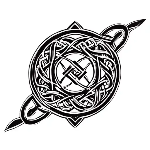 4k round Celtic knot intertwined symbolising female ownership. tattoo design idea