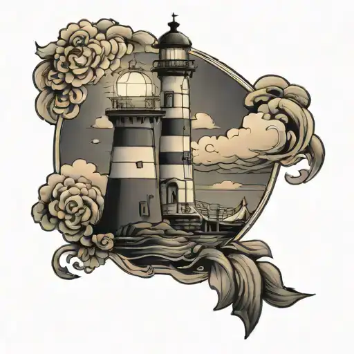 lighthouse standing tall tattoo design idea