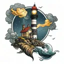 lighthouse standing tall tattoo design idea