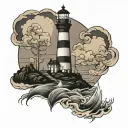 lighthouse standing tall tattoo design idea