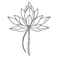 lotus dragonfly resting tattoo design idea