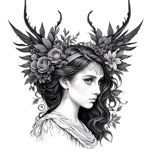 posiden and hestia tattoo design idea