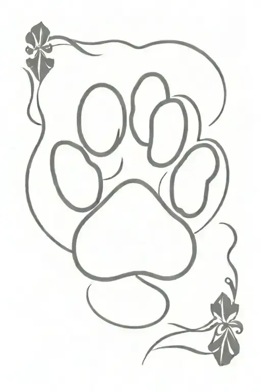 paw print playing card western tattoo design idea