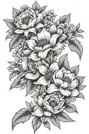 flower boquet of april birth flower and december birth flower tattoo design idea