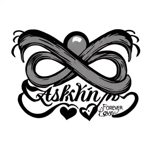 "Aşkım" infinity love forever  tattoo design idea