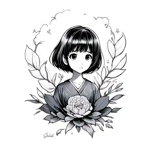 chihiro studio ghibli tattoo design idea