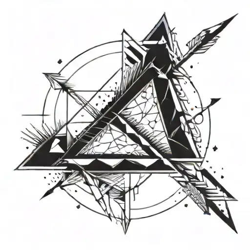 balance arrow and bow tattoo design idea