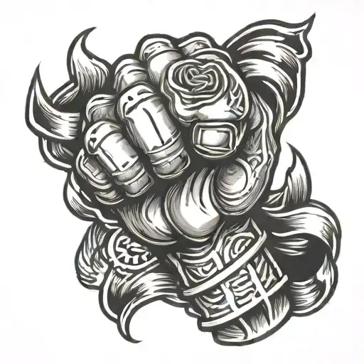 anarchist fist raised tattoo design idea