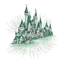 Emerald City from wizard of oz simple small outline tattoo design idea