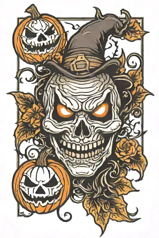 halloween jack o lantern tattoo design idea
