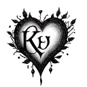Heart Initials tattoo design idea