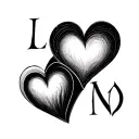 Heart Initials tattoo design idea