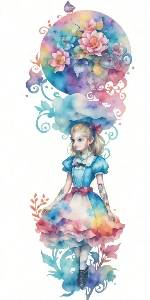 Alice in wonderland autism tattoo design idea