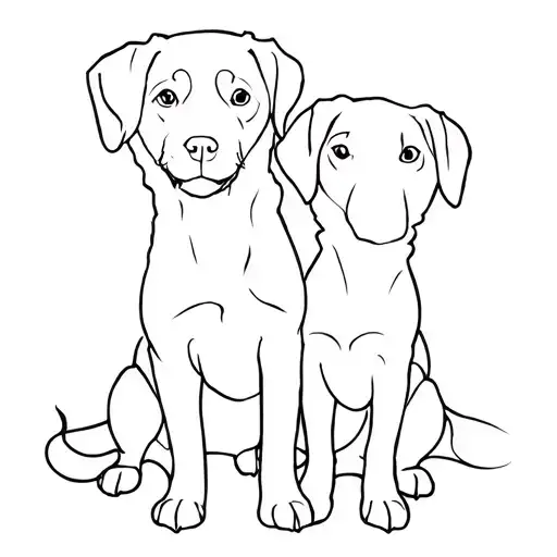 make a cool tattoo of two dogs 1 is a indian breed looks like labrador and other one is a indian spitz tattoo design idea