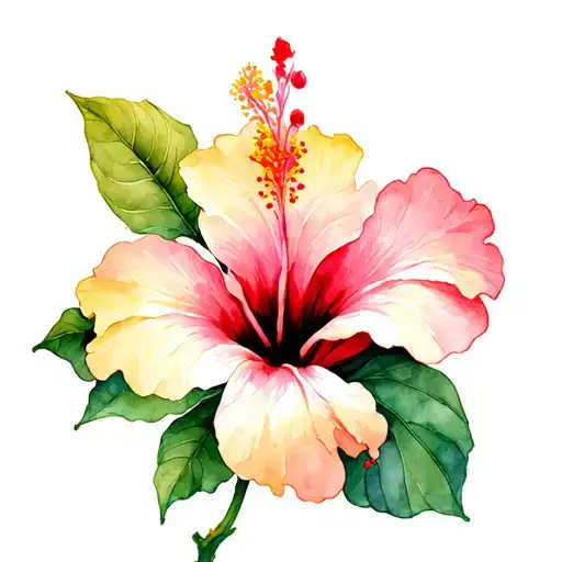 hibiscus flower tattoo design idea