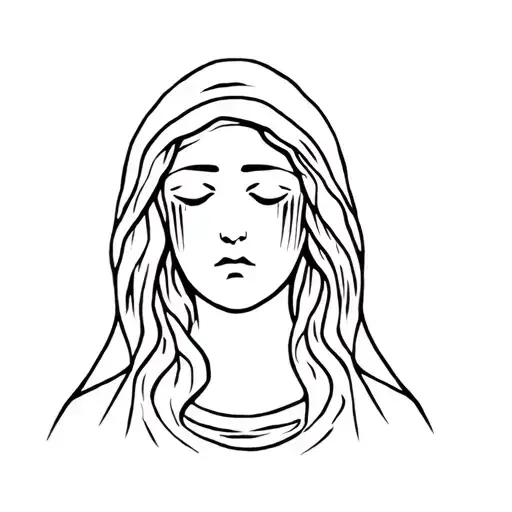 Virgin Mary crying tattoo design idea