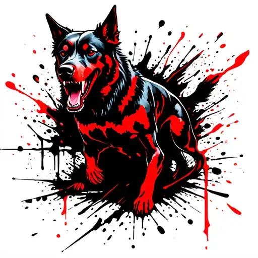 Hell Hound evil cold running through its vains tattoo design idea