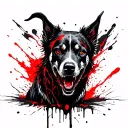 Hell Hound evil cold running through its vains tattoo design idea